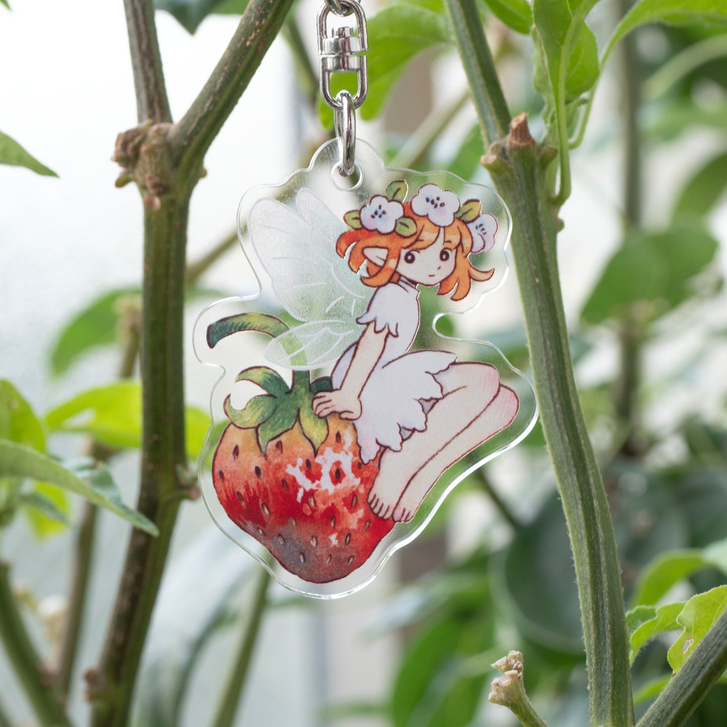 イチゴ妖精のキーホルダー